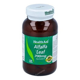 HEALTH AID Alfalfa Leaf 700Mg 120 Comp. Complemento Alimenticio Antihemorrágico, Estrogénico, Antianémico, Vitaminico, Remineralizante e Hipolipemiante