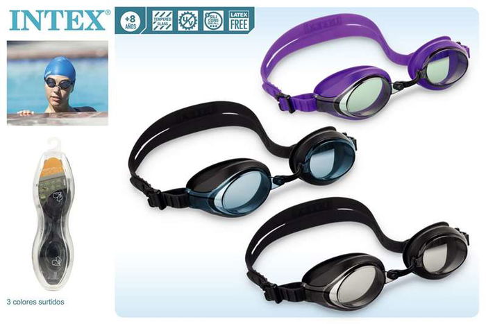 Intex Gafas de Natación de Silicona Antivaho para Niños (+8 Años) - 3 Colores Surtidos