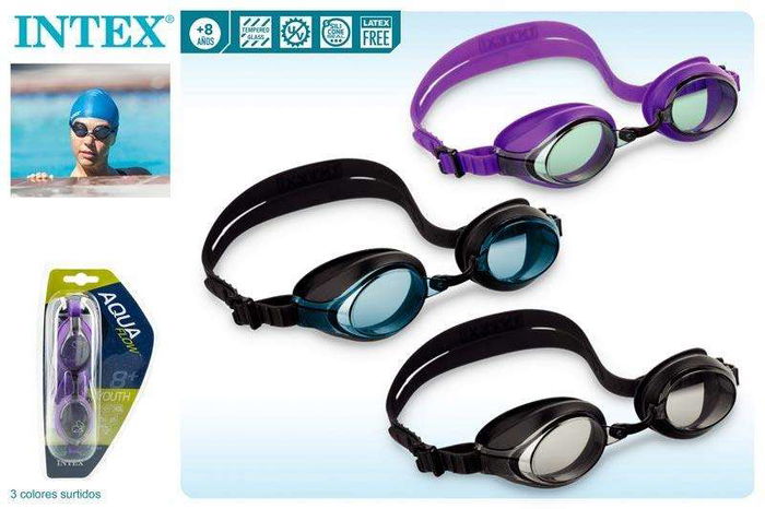 Intex Gafas de Natación de Silicona Antivaho para Niños (+8 Años) - 3 Colores Surtidos