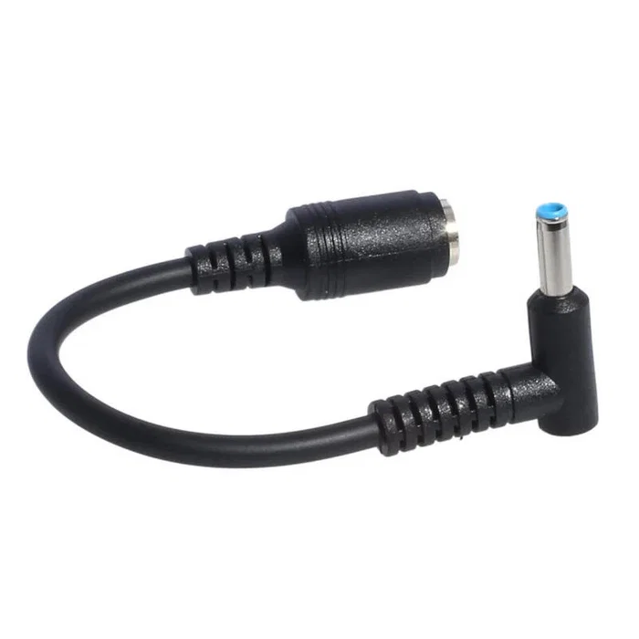 Generico Cable Adaptador para Cargador HP/Dell 7.4mm x 5.0mm a Punta 4.5mm x 3.0mm (15 cm, Negro)