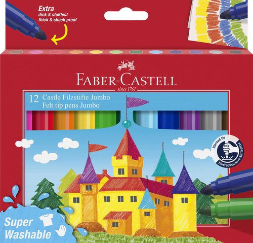 Faber Castell Estuche de 12 Rotuladores Jumbo Colores Surtidos