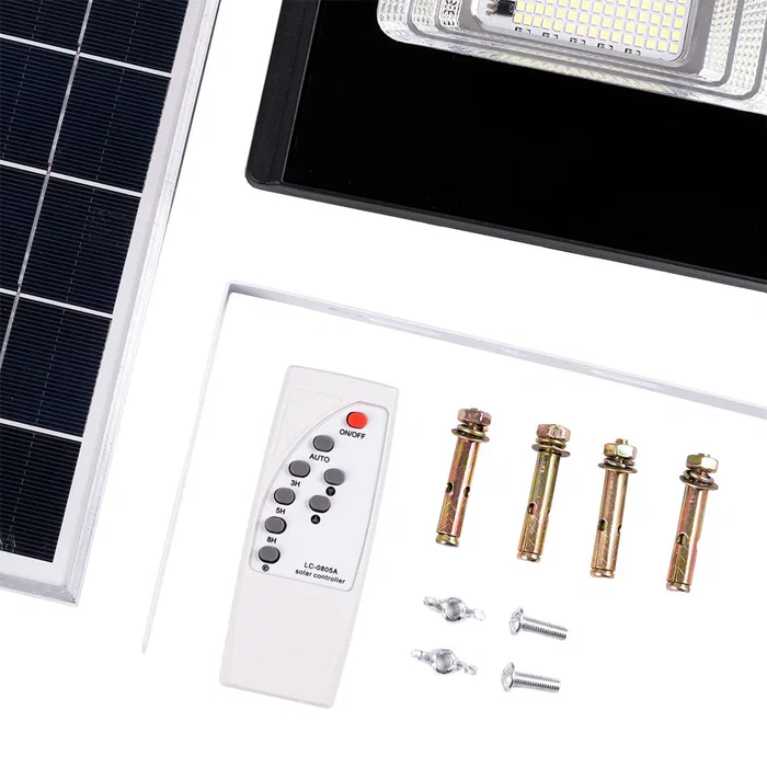 Proyector LED Solar 30W 4000K con Panel 6V/6W, Batería 3,2V/3000mAh y Control Remoto para Exteriores