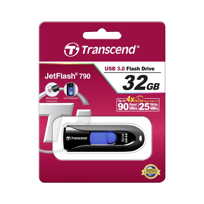 Transcend JetFlash 790 32GB USB 3.2 Gen 1 Negro/Azul