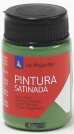 LA PAJARITA Pack de 6 botes de pintura satinada verde monte base látex de 35 ml