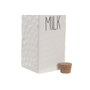 DKD Home Decor Lechera de Porcelana y Corcho Blanca HUIDE 26