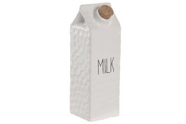 DKD Home Decor Lechera de Porcelana y Corcho Blanca HUIDE 26