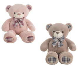 Creaciones Llopis - Oso de Peluche con Lazo a Cuadros, Surtido 2 Colores, 100 cm, para niños +3 años