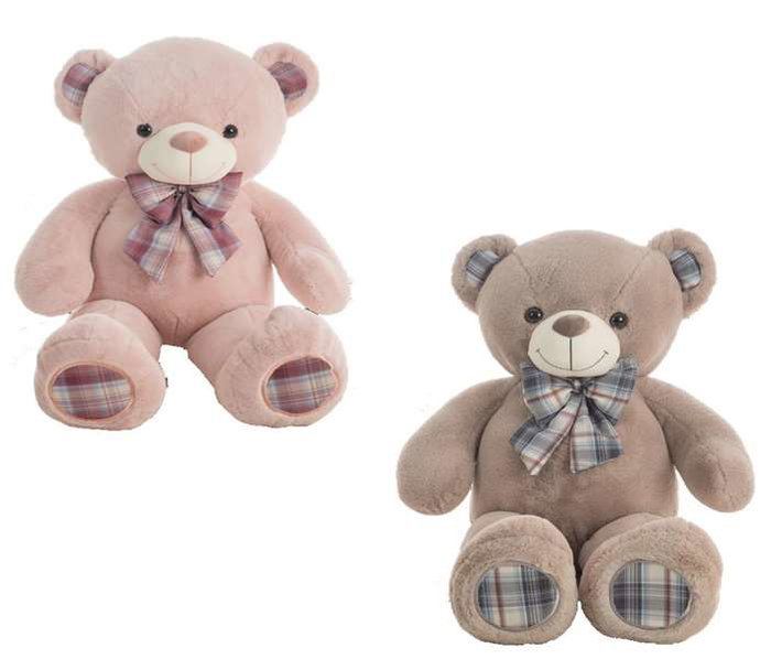 Creaciones Llopis - Oso de Peluche con Lazo a Cuadros, Surtido 2 Colores, 100 cm, para niños +3 años Creaciones Llopis - Oso de Peluche con Lazo a Cuadros, Surtido 2 Colores, 100 cm, para niños +3 años