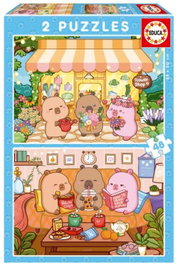 EDUCA BORRAS Puzzle 2x48 piezas Capybaras Capyfun