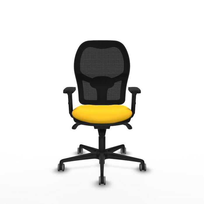 PIQUERAS Y CRESPO Silla de oficina Jorquera con mecanismo Sincro, Amarillo y Negro