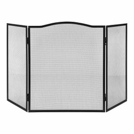 Edm Pantalla chimenea plegable, Negro, 101 x 61 cm