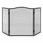 Edm Pantalla chimenea plegable, Negro, 101 x 61 cm