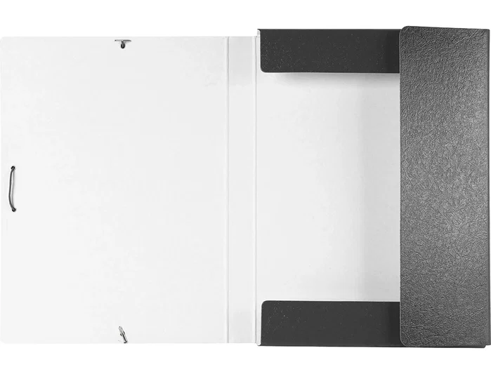 Liderpapel Carpeta para proyectos de cartón gofrado Gris con lomo de 30 mm