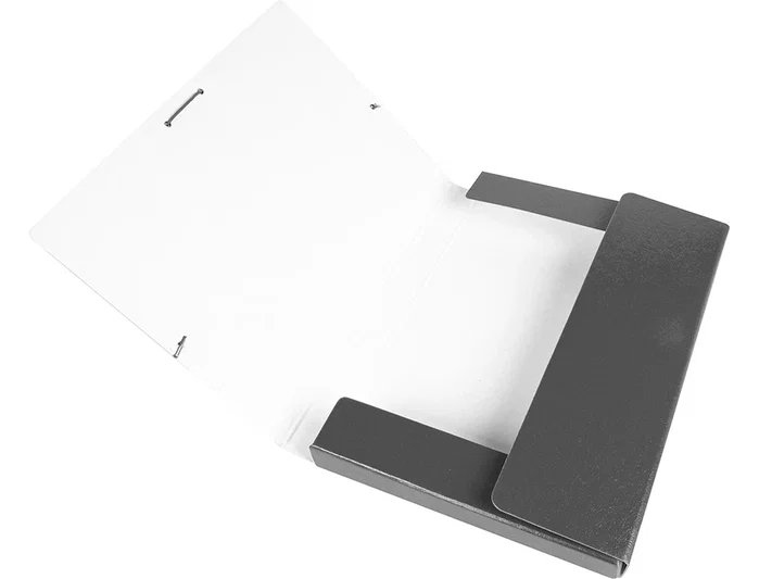 Liderpapel Carpeta para proyectos de cartón gofrado Gris con lomo de 30 mm