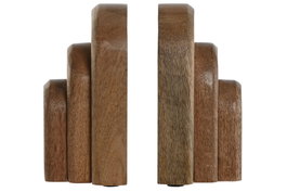 DKD Home Decor Set de 2 Sujetalibros de Mango Moderno