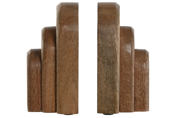 DKD Home Decor Set de 2 Sujetalibros de Mango Moderno DKD Home Decor Set de 2 Sujetalibros de Mango Moderno