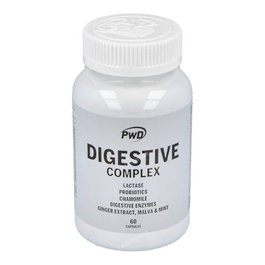 PWD NUTRITION Digestive Complex 60 Cápsulas - Enzimas Digestivas, Probióticos, Digestión Lactosa