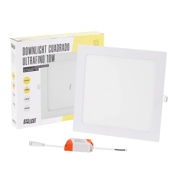BX3 LIGHT Placa LED Empotrable Cuadrada 18W 1350 Lm 6000K 40000 Horas de Vida Util, BX3-GP-LZ-6