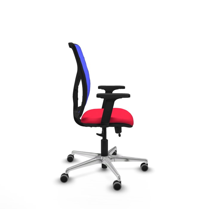 PIQUERAS Y CRESPO Silla de oficina Motilla con mecanismo Sincro/Traslack, Rojo y Azul