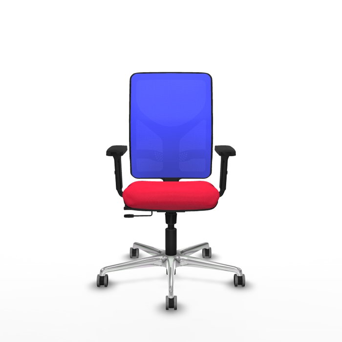 PIQUERAS Y CRESPO Silla de oficina Motilla con mecanismo Sincro/Traslack, Rojo y Azul