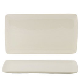 Summa Fuente Rectangular Modern 34x19.5 cm, Vajilla de Vitro Porcelana, Color Marfil (Set de 6)