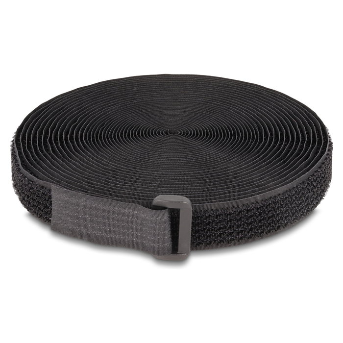 DeLOCK Cinta de gancho y bucle en rollo 5 m x 20 mm Negro