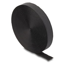 DeLOCK Cinta de gancho y bucle en rollo 5 m x 20 mm Negro