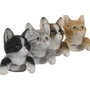 DKD Home Decor Set de 4 Figuras Gato Maceta en Resina