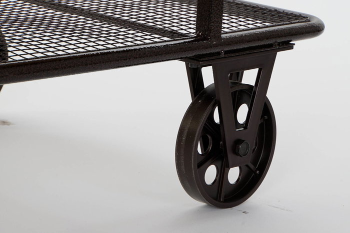 DKD Home Decor Mesa de Centro Metal y Abeto con Ruedas Negro/Natural