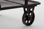 DKD Home Decor Mesa de Centro Metal y Abeto con Ruedas Negro/Natural