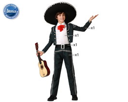 Disfraz Mariachi Traje Negro para Niño 5-6 Años