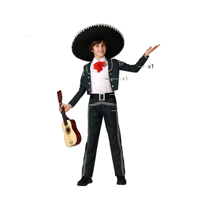 Disfraz Mariachi Traje Negro para Niño 5-6 Años