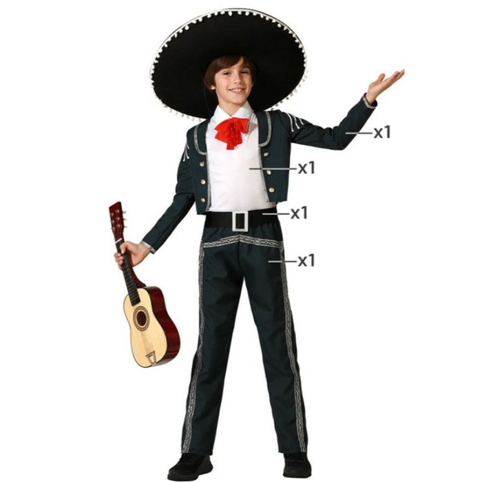 Disfraz Mariachi Traje Negro para Niño 5-6 Años