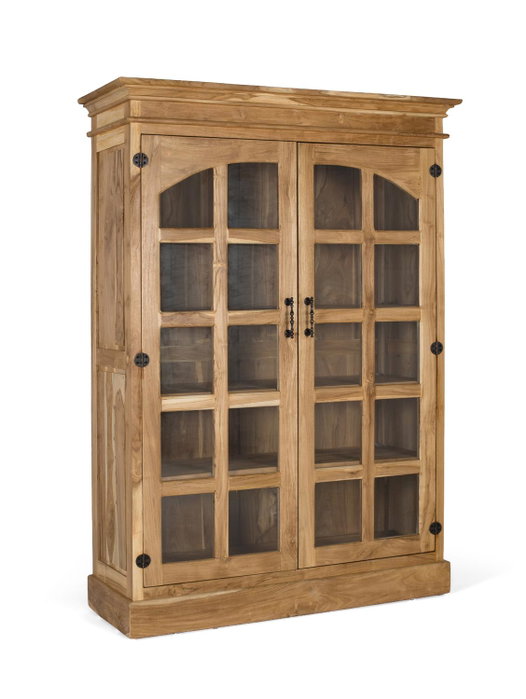 GINER Y COLOMER Librería de teca maciza con 2 puertas de cristal
