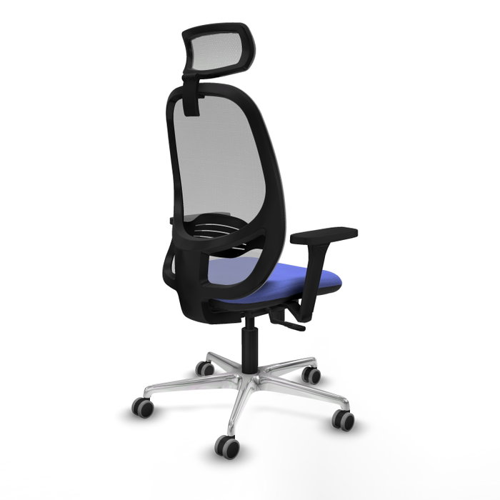 PIQUERAS Y CRESPO Silla de oficina Cilanco con mecanismo Sincro, Azul claro y Gris