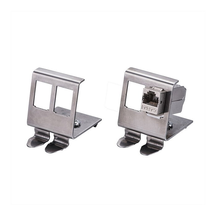 ROLINE Adaptador para riel DIN con 2 Keystones Plata ROLINE Adaptador para riel DIN con 2 Keystones Plata