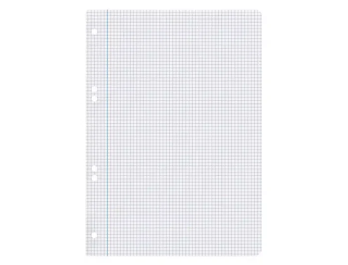 Liderpapel Recambio A5 100 Hojas 75gr Cuadro 4mm con Margen y 6 Taladros