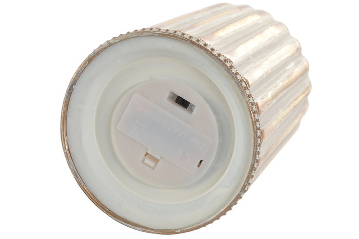 DKD Home Decor Decoración Luminosa LED Árabe Dorado y Blanco 11,5x11,5x21,5 cm
