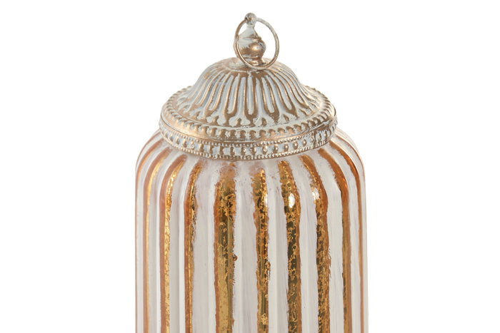 DKD Home Decor Decoración Luminosa LED Árabe Dorado y Blanco 11,5x11,5x21,5 cm