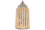 DKD Home Decor Decoración Luminosa LED Árabe Dorado y Blanco 11,5x11,5x21,5 cm
