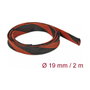 DeLOCK Funda trenzada estirable 2 m x 19 mm negro-rojo