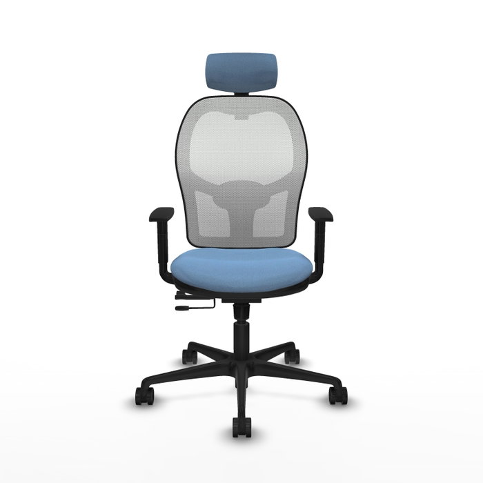 PIQUERAS Y CRESPO Silla de oficina Jorquera con mecanismo Sincro/Traslack Azul cielo y Blanco PIQUERAS Y CRESPO Silla de oficina Jorquera con mecanismo Sincro/Traslack Azul cielo y Blanco