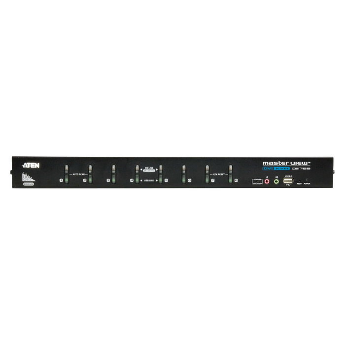ATEN CS1768 KVM Switch DVI USB Audio 8 Puertos, 2048x1536, Negro ATEN CS1768 KVM Switch DVI USB Audio 8 Puertos, 2048x1536, Negro