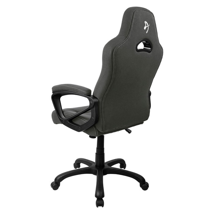 AROZZI Enzo Silla Gaming para PC, Negro/Gris Tela Woven, Respaldo y Asiento Acolchados, Ajuste de Altura e Inclinación, Soporte 95 kg
