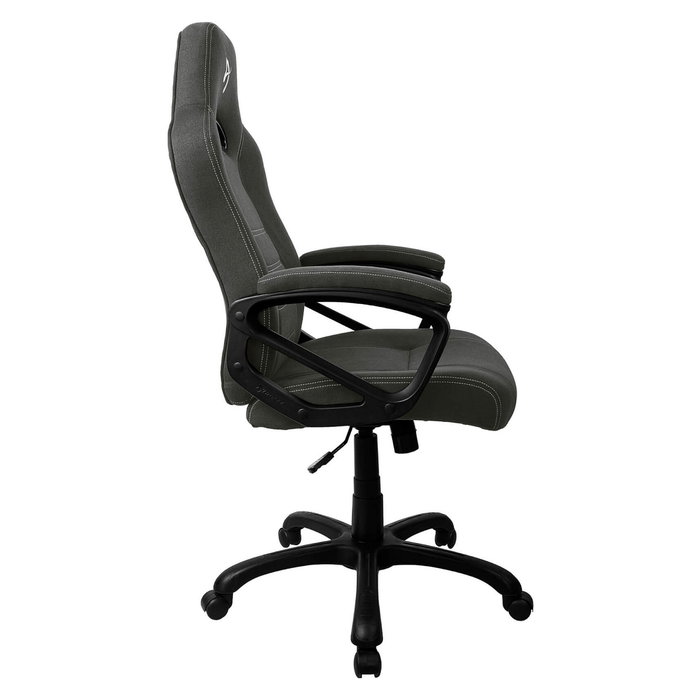 AROZZI Enzo Silla Gaming para PC, Negro/Gris Tela Woven, Respaldo y Asiento Acolchados, Ajuste de Altura e Inclinación, Soporte 95 kg