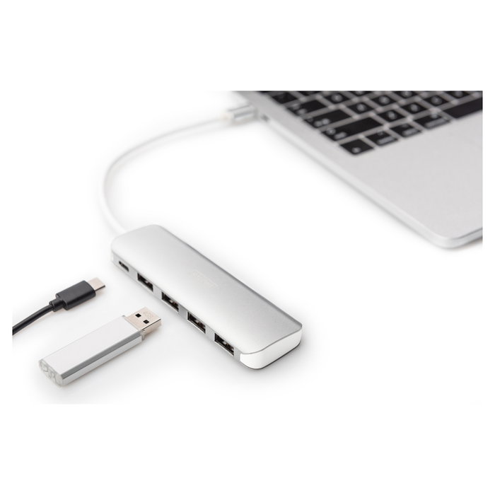 Digitus Hub USB-C DA-70242-1 con 4 puertos USB 3.0 y PD Digitus Hub USB-C DA-70242-1 con 4 puertos USB 3.0 y PD