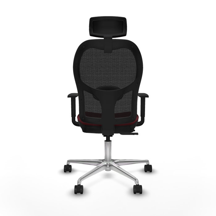 PIQUERAS Y CRESPO Silla de oficina Jorquera con mecanismo Sincro/Traslack, Granate y Negro