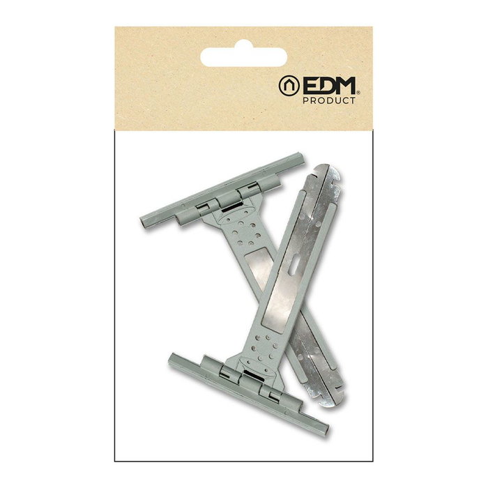 Edm Tirante con Fleje PR18 Gris Poliamida Acero Inoxidable Fijación Persiana 150x105x10mm 2 Unidades