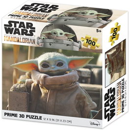 Prime 3D Puzle Lenticular 3D 100 Piezas - Grogu de la Serie El Mandaloriano, Efecto de Profundidad