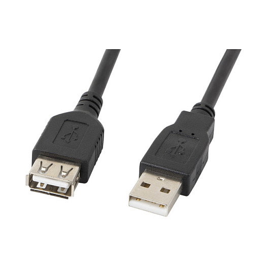 Lanberg Cable de Extensión USB 2.0 CA-USBE-10CC-0007-BK 0,7m Negro